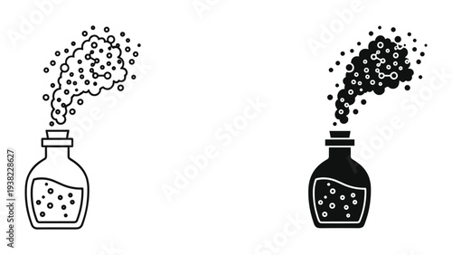 Potion Bottle Smoke Chemistry Concept