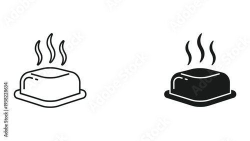 Food steam icon warm serving symbol