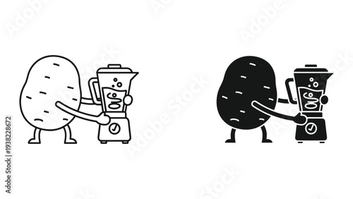 Potato Blender Fun Food Preparation Concept
