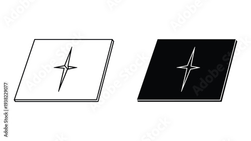 Compass Star Icon Navigation Directional Symbol