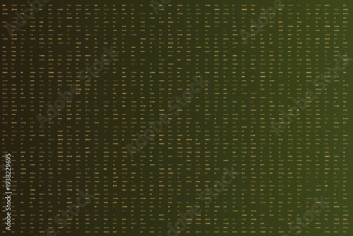 Bright green technological data grid filled with streaming binary numbers and computational symbols