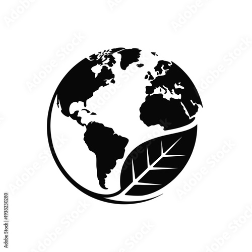 Earth with a leaf a symbol of environmental conservation and global ecology