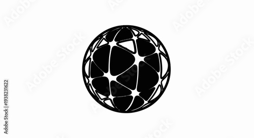 Abstract geodesic sphere with interconnected polygonal segments