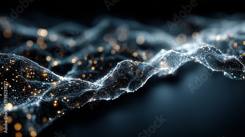 Wallpaper Mural Abstract big data network technology background with glowing connecting dots and lines Torontodigital.ca