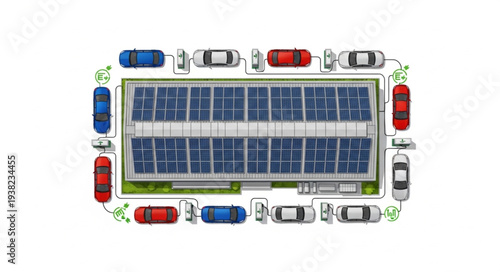 Electric Vehicle Charging Station Powered by Solar Panels.
