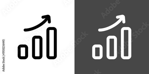 シンプルな上昇の棒グラフのアイコン