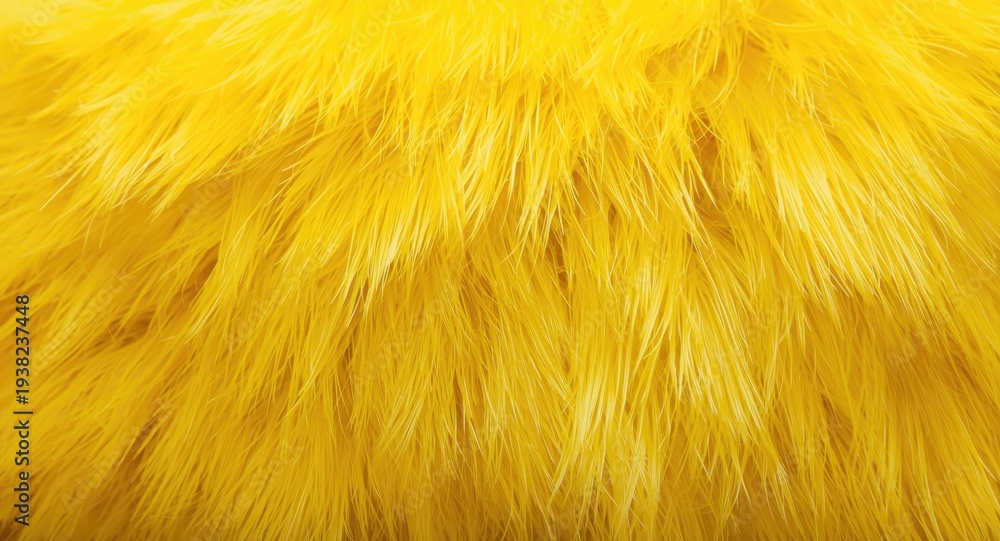 Fototapeta premium Close-up view of yellow fur strands emphasizing plush and light-reflective qualities