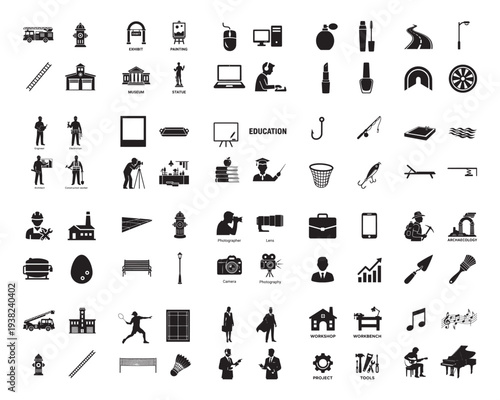 A cohesive black silhouette vector icon featuring an outdoor patio table set with four chairs and a large umbrella, signifying al fresco dining, cafe settings, garden relaxation, or resort comfort.