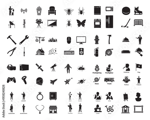 A solid black silhouette vector icon showing a stack of poker chips, symbolizing casino games, gambling, betting, gaming entertainment, or high-stakes financial risk and reward.