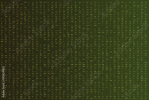 Emerald green data visualization showcasing flowing binary code and numerical sequences in a digital pattern
