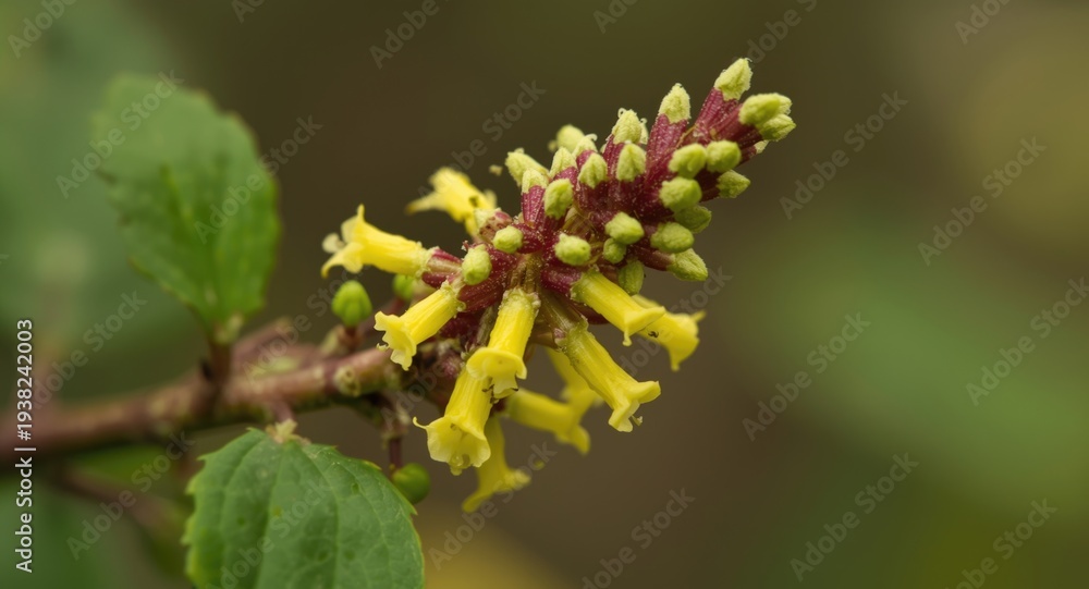 Fototapeta premium Close up of Corylopsis spicata spike witch hazel blooming in spring