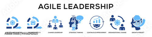 Glyphcolor - Agile Leadership web banner icon vector illustration concept