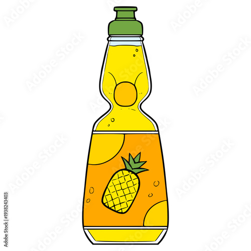 pineapple ramune illustration hand drawn isolated vector