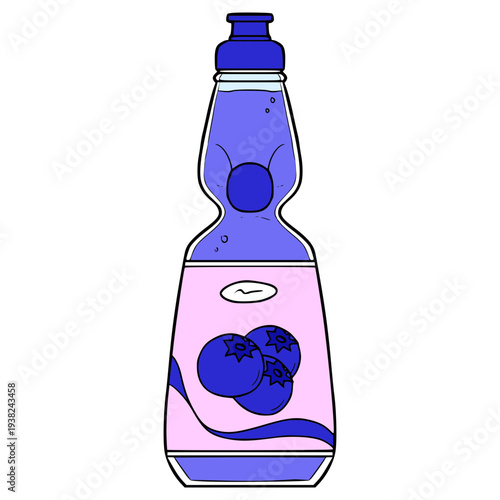 blueberry ramune illustration hand drawn isolated vector