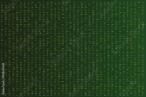 Numerous zeros and ones form a complex programming language pattern on a vibrant green screen