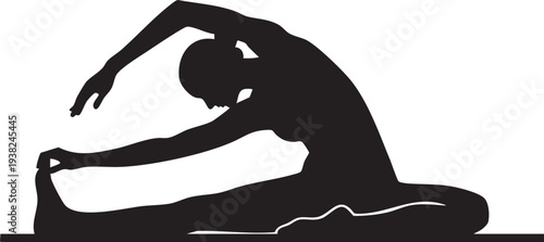 Seated Geometric Stretch Figure Arched C Curve Silhouettes