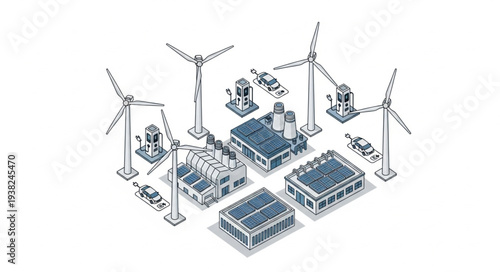 Renewable Energy Sources Illustration.