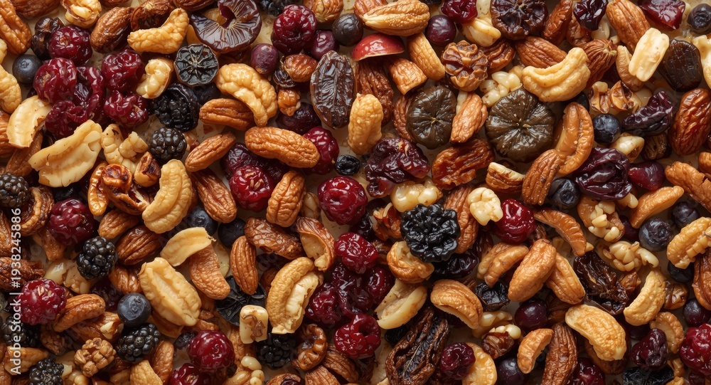 Obraz premium Dried fruit and nut medley for healthy eating