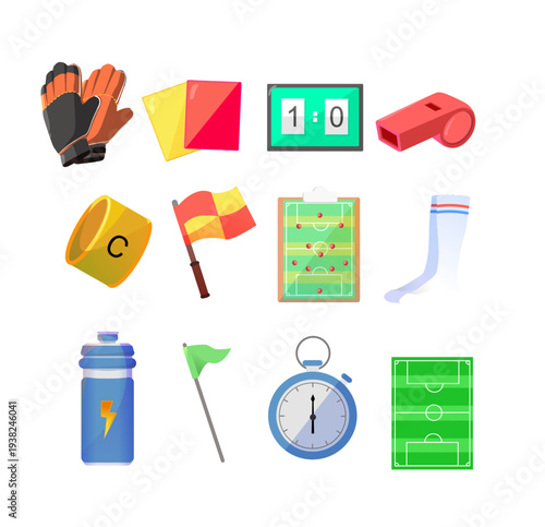 Vector Set of Colorful Football Icons