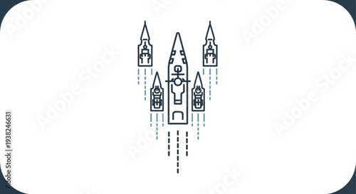 Simple Castle Illustration Design Element.