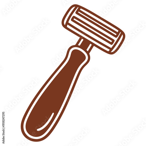 Brown Razor Illustration for Personal Care and Shaving Needs with Smooth Lines and Minimalist Design for Beauty Products