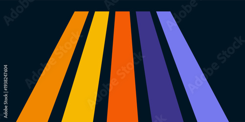 Abstract background of rainbow groovy Wavy Line design in 1970s Hippie Retro style. Vector pattern ready to use for cloth, textile, wrap and other.