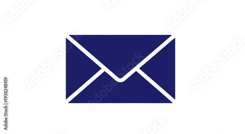 Closed blue envelope icon symbol.