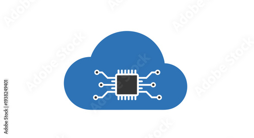 Cloud Computing Circuit Board Icon.