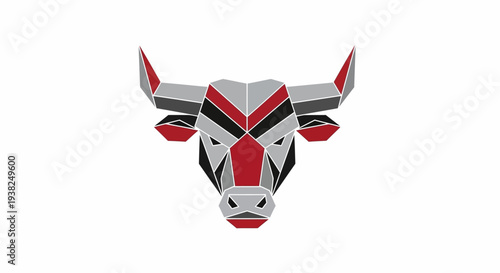 Colorful Bull Head Illustration Design.