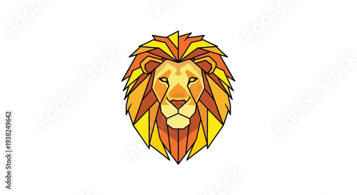 Colorful Cartoon Lion Face Portrait.