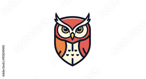 Colorful Cartoon Owl Illustration Design Element.