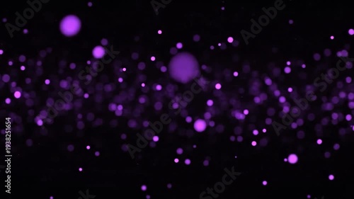 Abstract Purple Particle Flow: A mesmerizing dance of light and ethereal floating spheres against