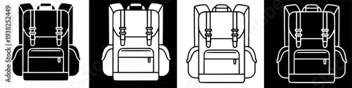 Vector illustrations of a military bag