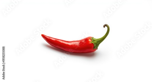 Close up image of a small spicy chili pepper on white background fresh cooking ingredient