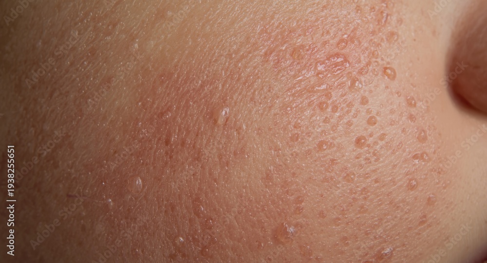 Fototapeta premium Closeup of childâ€™s skin inflammation caused by atopic dermatitis