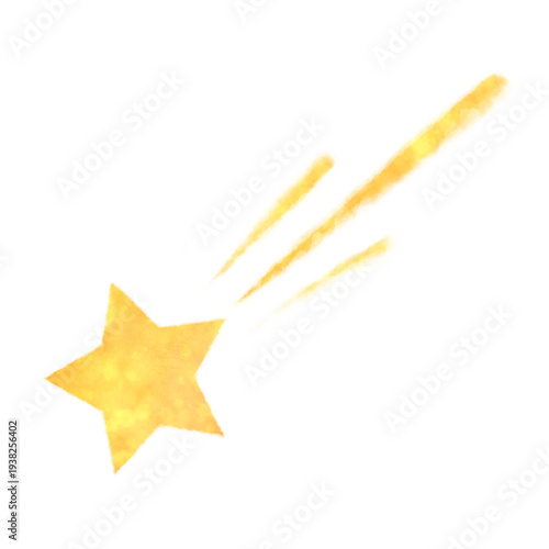 流れ星の水彩イラスト