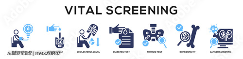 Glyphcolor - Vital Screening web banner icon vector illustration concept