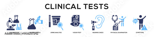 Glyphcolor - Clinical Tests web banner icon vector illustration concept