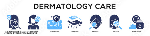 Glyphcolor - Dermatology Care web banner icon vector illustration concept
