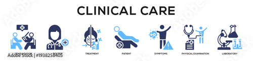 Glyphcolor - Clinical Care web banner icon vector illustration concept