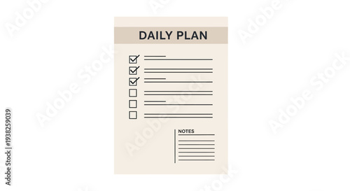 Daily plan notepad for organization.