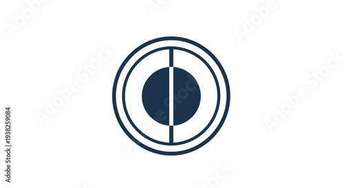 Dark blue circular target symbol icon.
