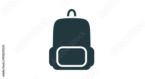 Dark Green Backpack Icon Design.