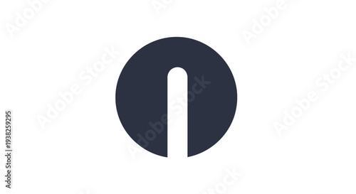 Dark navy blue circle symbol.