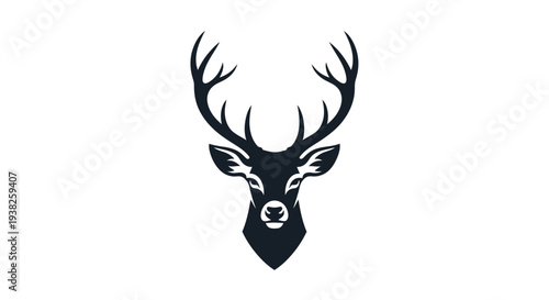 Deer Head with Antlers Illustration Design.