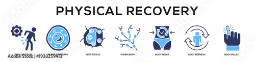 Glyphcolor - Physical Recovery web banner icon vector illustration concept