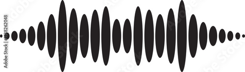 Black sound wave pattern for audio visual design