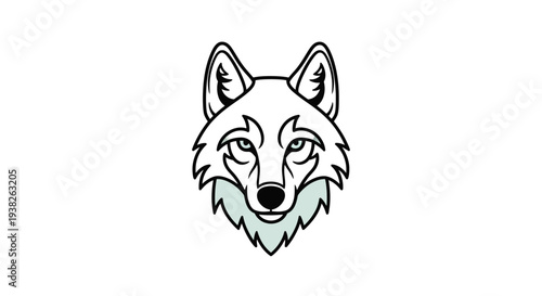 Detailed illustration of a wolf head.