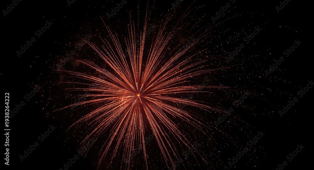 Fototapeta premium Brilliant fireworks imitating luminous cosmic explosion and stellar shapes