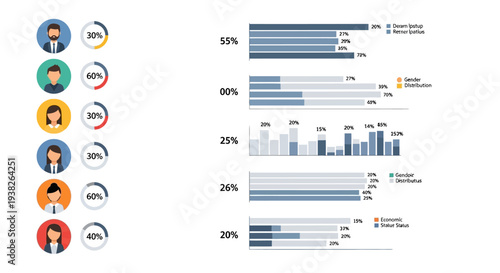 Diverse People Infographic Statistics Chart.